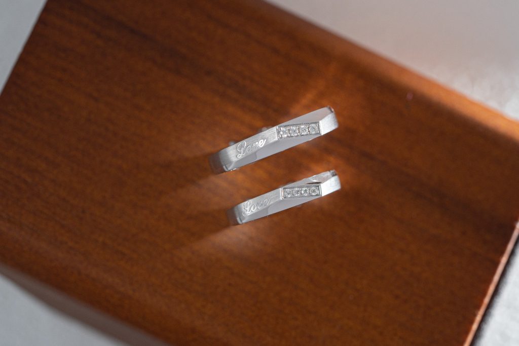 Couple Rings Of Love Custom Natural Diamonds White Gold 18k (2)