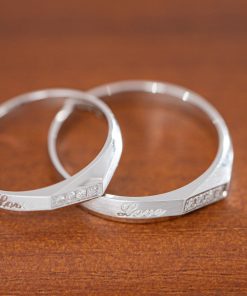 Couple Rings Of Love Custom Natural Diamonds White Gold 18k (2)