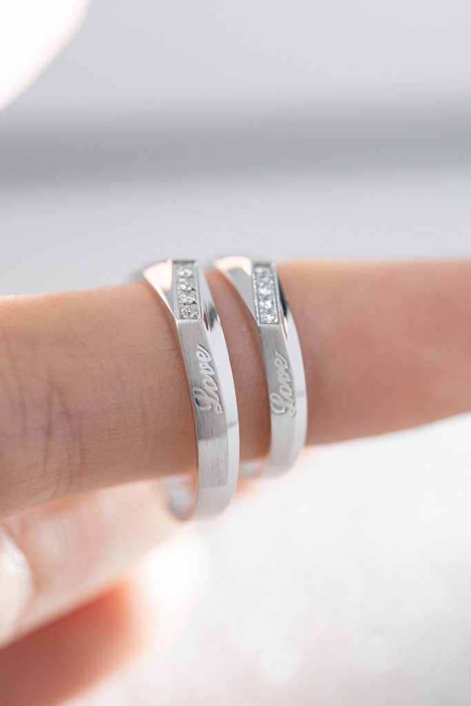 Couple Rings Of Love Custom Natural Diamonds White Gold 18k (2)