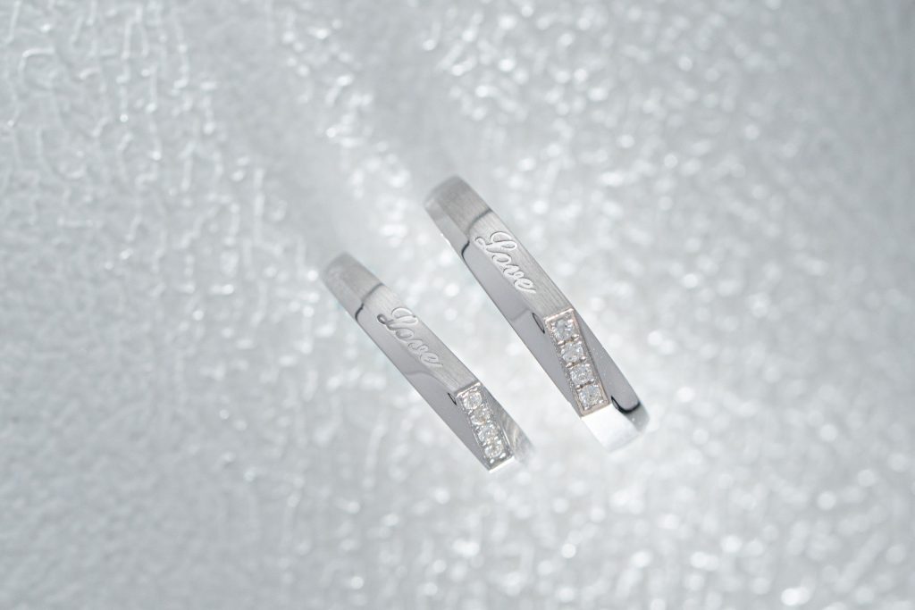 Couple Rings Of Love Custom Natural Diamonds White Gold 18k (2)