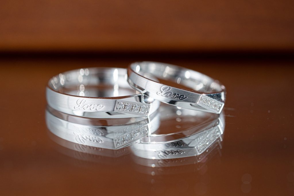 Couple Rings Of Love Custom Natural Diamonds White Gold 18k (2)