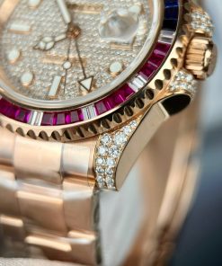 Rolex GMT-Master II 126755 SARU 18K Gold Wrapped Custom Moissanite Sapphire 41mm (3)