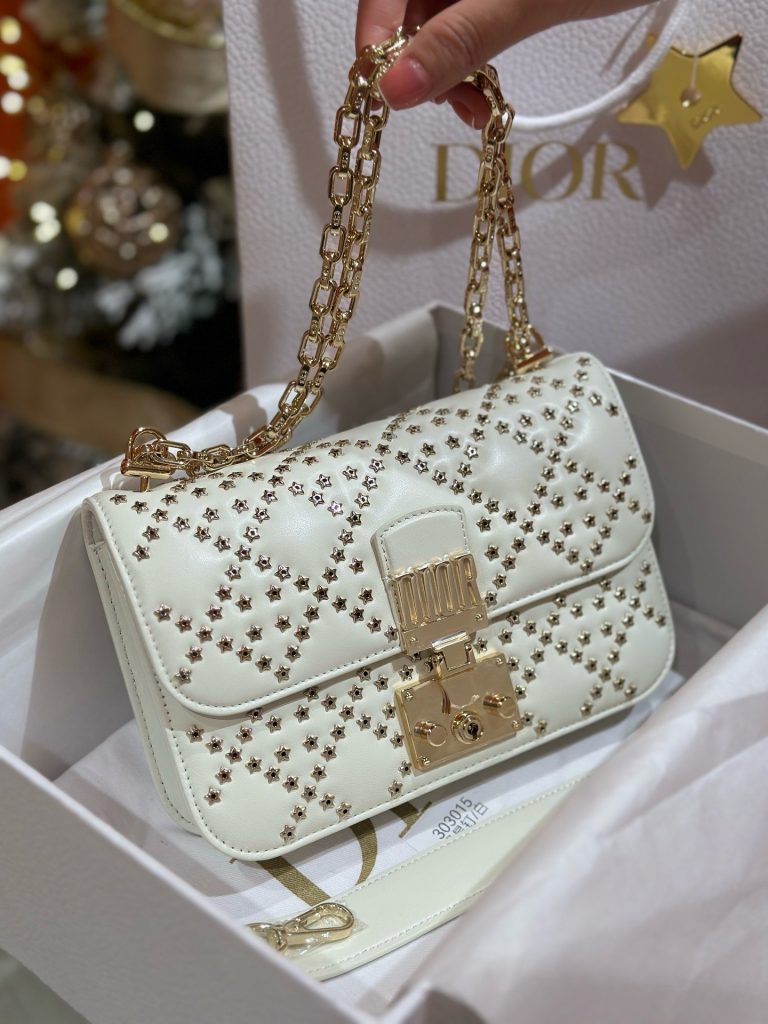 Dior Addict Lucky Replica Bags White Womens 21x13x3cm (2)