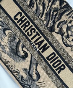 Dior Book Tote Replica Bags Womens Tiger Stripes Pattern 36cm (2)