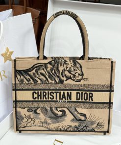 Dior Book Tote Replica Bags Womens Tiger Stripes Pattern 36cm (2)