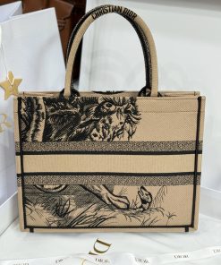 Dior Book Tote Replica Bags Womens Tiger Stripes Pattern 36cm (2)