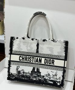 Dior Book Tote Womens Eiffel Tower Pattern Replica Bags 36 (2)