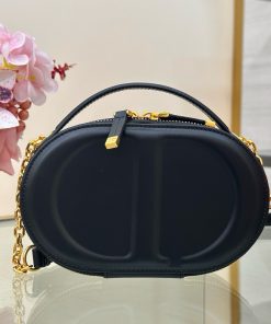 Dior CD Signature Oval Replica Bags Womens Black 18x11x6 (2)