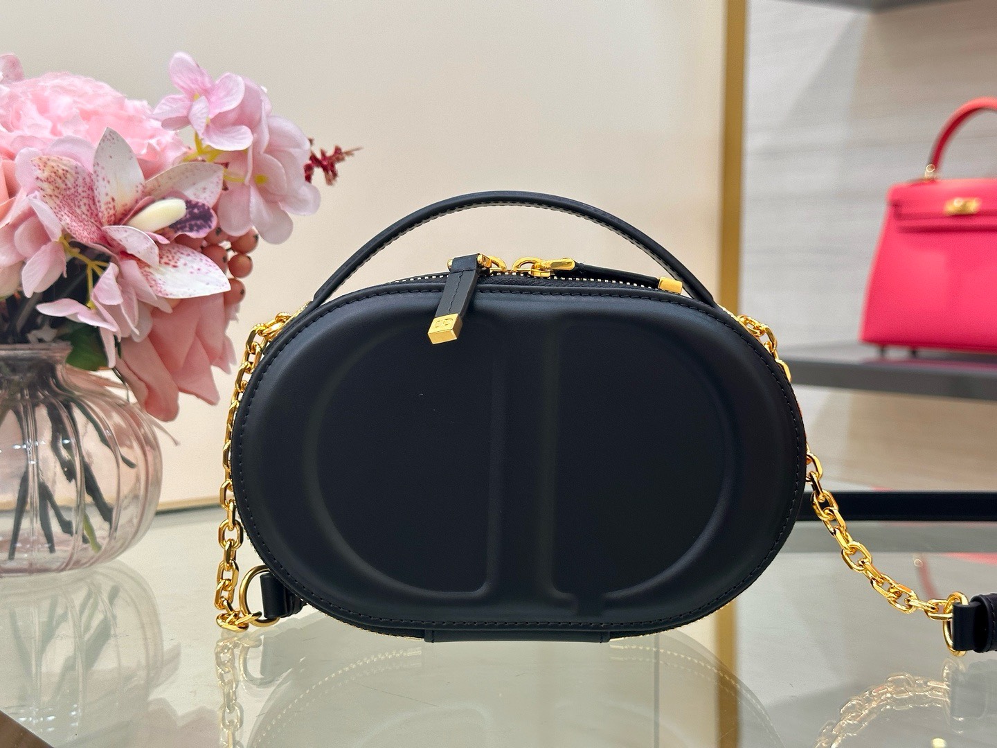 Dior CD Signature Oval Replica Bags Womens Black 18x11x6 (10) Dior CD Signature Oval Replica Bags Womens Black 18x11x6 (2)