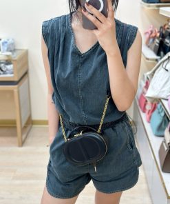 Dior CD Signature Oval Replica Bags Womens Black 18x11x6 (2)