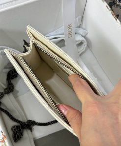 Dior Caro Womens Replica Handbags White Cowhide 19cm (2)