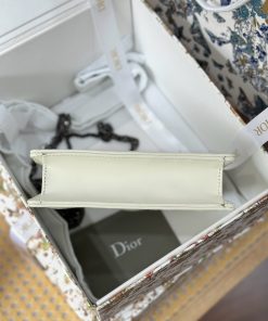Dior Caro Womens Replica Handbags White Cowhide 19cm (2)