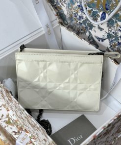 Dior Caro Womens Replica Handbags White Cowhide 19cm (2)