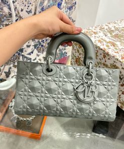 Dior D-Joy Replica Handbags Womens Gray 26cm (2)