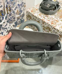 Dior D-Joy Replica Handbags Womens Gray 26cm (2)