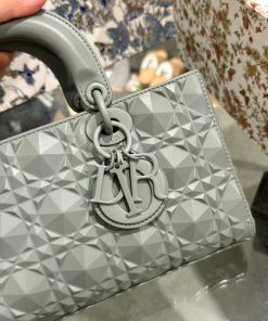 Dior D-Joy Replica Handbags Womens Gray 26cm (2)