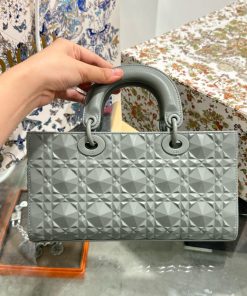 Dior D-Joy Replica Handbags Womens Gray 26cm (2)
