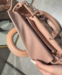 Dior D-Joy Women Replica Handbags Diamond Texture Pink 26cm (2)