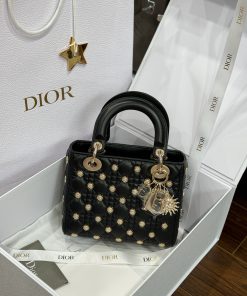 Dior Lady Beaded With Sun Motifs Womens Replica Bags 20cm (2)
