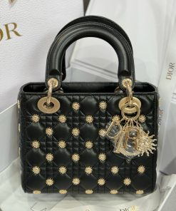 Dior Lady Beaded With Sun Motifs Womens Replica Bags 20cm (2)