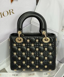 Dior Lady Beaded With Sun Motifs Womens Replica Bags 20cm (2)