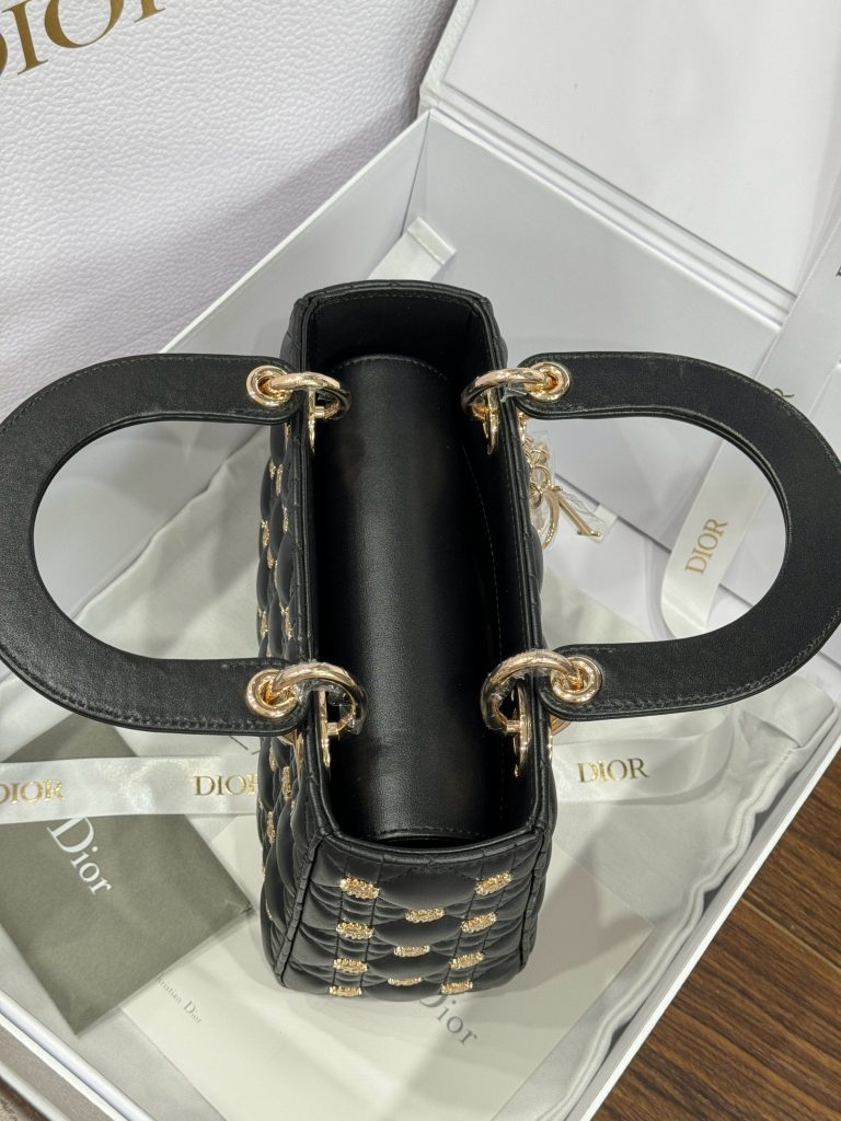 Dior Lady Beaded With Sun Motifs Womens Replica Bags 20cm (2)