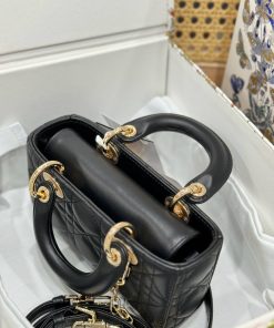 Dior Lady D-Joy Micro Replica Handbags Womens Black Sheepskin 16 (2)