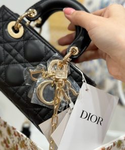 Dior Lady D-Joy Micro Replica Handbags Womens Black Sheepskin 16 (2)