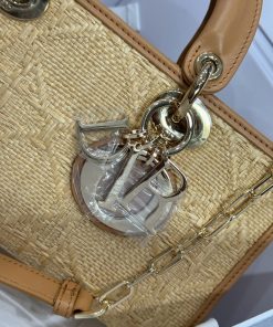 Dior Lady D-Joy Replica Handbags Womens Rattan Material 22cm (2)
