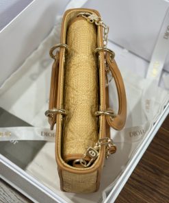 Dior Lady D-Joy Replica Handbags Womens Rattan Material 22cm (2)