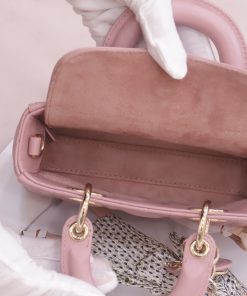 Dior Lady D-Joy Womens Pink Heart Pattern Replica Bags 16 (2)