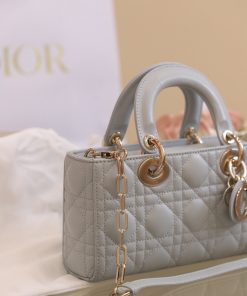 Dior Lady D-Joy Womens Replica Bags Gray 22x13x4cm (4)