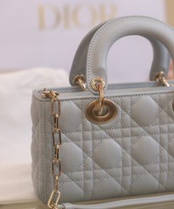 Dior Lady D-Joy Womens Replica Bags Gray 22x13x4cm (4)