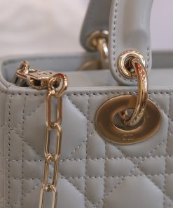 Dior Lady D-Joy Womens Replica Bags Gray 22x13x4cm (4)