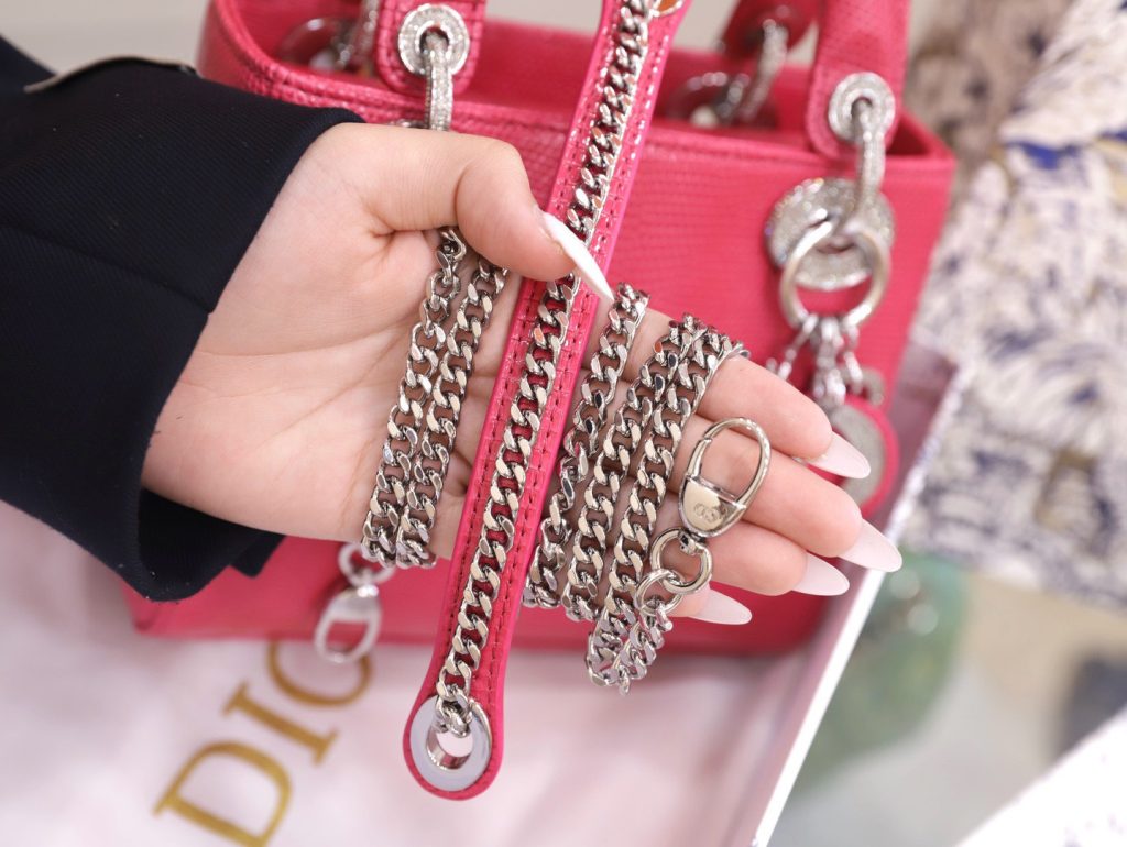 Dior Lady Lizard Best Replica Bags Women Pink 17cm (2)