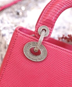 Dior Lady Lizard Best Replica Bags Women Pink 17cm (2)