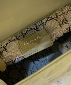 Dior Lady Replica Bags Beige Cannage Lambskin Size 20cm (2)