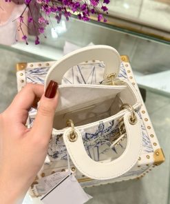 Dior Lady Womens Best Replica Bags Beaded Pattern 12x10 (2)