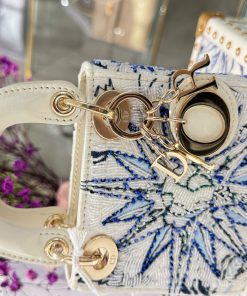 Dior Lady Womens Best Replica Bags Beaded Pattern 12x10 (2)