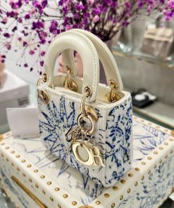 Dior Lady Womens Best Replica Bags Beaded Pattern 12x10 (2)