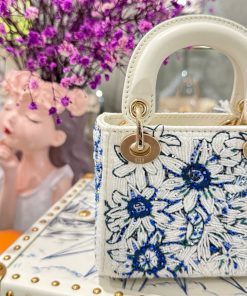 Dior Lady Womens Best Replica Bags Beaded Pattern 12x10 (2)