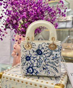 Dior Lady Womens Best Replica Bags Beaded Pattern 12x10 (2)