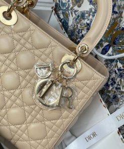Dior Lady Womens Best Replica Bags Beige Colored 24cm (2)