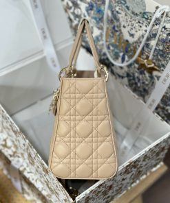 Dior Lady Womens Best Replica Bags Beige Colored 24cm (2)