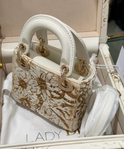 Dior Lady Womens Best Replica Bags Sun Pattern 17cm (1)