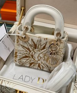 Dior Lady Womens Best Replica Bags Sun Pattern 17cm (1)