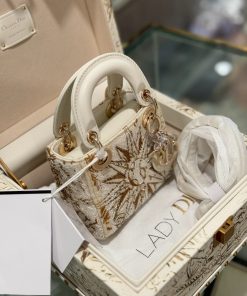 Dior Lady Womens Best Replica Bags Sun Pattern 17cm (1)