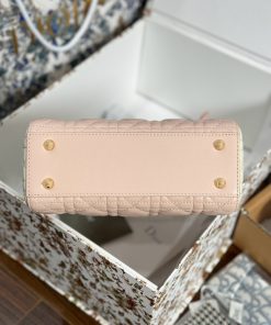 Dior Lady Womens Light Pink Best Replica Bags 20cm (2)