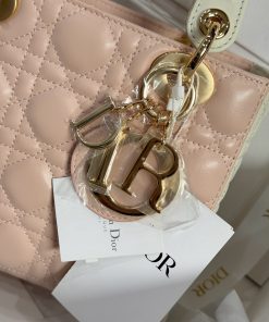 Dior Lady Womens Light Pink Best Replica Bags 20cm (2)