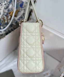Dior Lady Womens Light Pink Best Replica Bags 20cm (2)